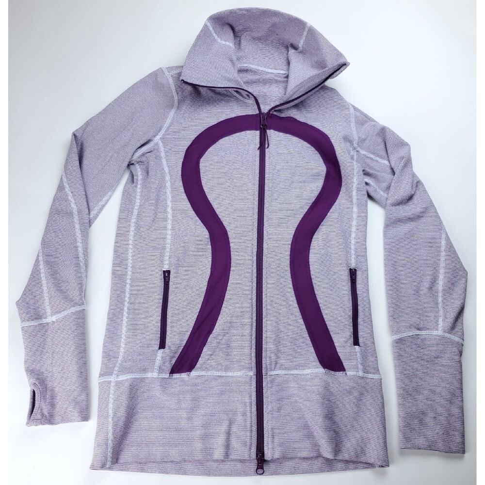 Lululemon Stride Jacket Women Size 6 Full Zip Thumbhole Plum Purple